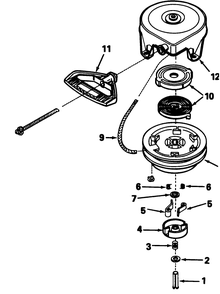 Rewind Starter Tecumseh No. 590630 Diagram and Parts List for 38573 9000001 - 9999999 Toro Snow Blower