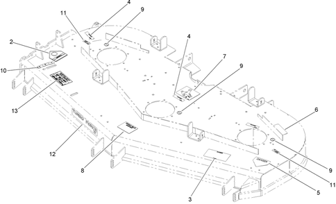 Deck Decal Assembly Diagram and Parts List for 74274 (270000001-270999999)(2007) Toro Lawn Mower