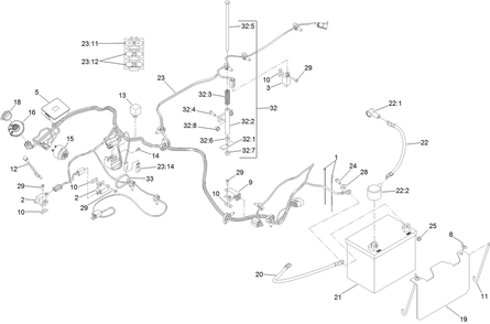 Part Location Diagram of 116-4730 Toro Cable-Battery, Positive
