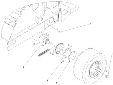 Rear Wheel Assembly Diagram and Parts List for 22304 890001 - 899999 Toro Lawn Tractor Accessories