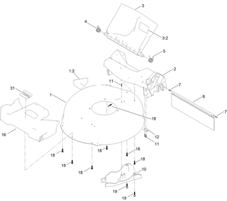 Housing Assembly Diagram and Parts List for 21321 400000000 - 999999999 Toro Lawn Mower