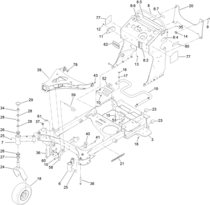 Frame Assembly Diagram and Parts List for 74529 403294016-404313999 Toro Lawn Mower