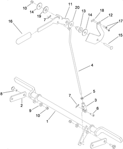 Parking Brake Assembly Diagram and Parts List for 74558 (290000001-290000209)(2009) Toro Lawn Mower