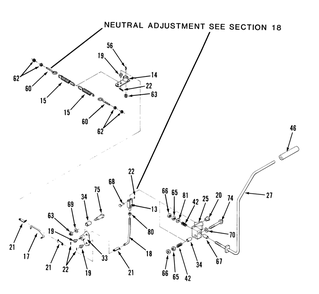 Transmission Drive Linkage Diagram and Parts List for Z1-18KE02  Toro Lawn Tractor