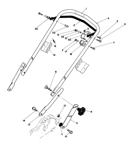 Handle Assembly Diagram and Parts List for 20560 3000001 - 3999999 Toro Lawn Mower