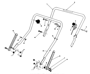 Handle Assembly Diagram and Parts List for 20326 2000001 - 2999999 Toro Lawn Mower