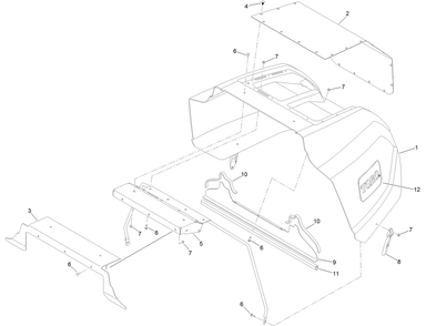 Hood Assembly Diagram and Parts List for 74072 403226744-404399999 Toro Lawn Mower