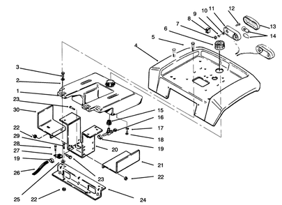 Fender And Support Diagram and Parts List for 73380 4900001 - 4999999 Toro Lawn Tractor