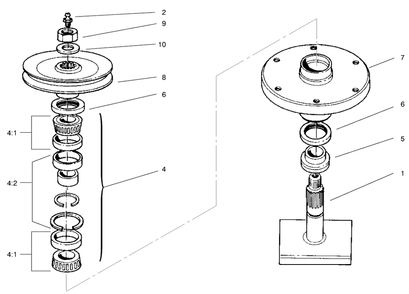 Drive Spindle Assembly No. 27-0870 Diagram and Parts List for 30138 990001 - 999999 Toro Lawn Mower