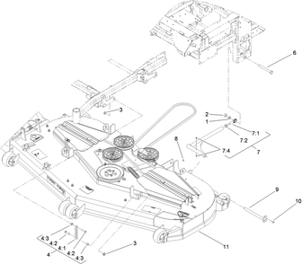 Deck Connection Assembly Diagram and Parts List for 74264TE (310000001-310999999)(2010) Toro Lawn Mower