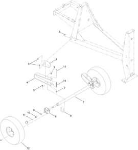 Axle Assembly Diagram and Parts List for 68006C 402000000 - 404319999 Toro Cement Mixer