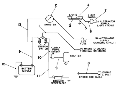 Electrical Schematic Diagram and Parts List for 55055 1000001 - 1999999 Toro Lawn Tractor