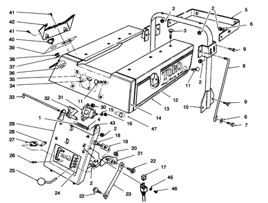 Rear Body Assembly Diagram and Parts List for 70060 6900001 - 6999999 Toro Lawn Tractor