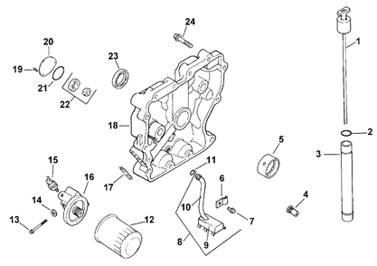 Oil Pan/Lubrication Diagram and Parts List for 73448 8900001 - 8900499 Toro Lawn Tractor