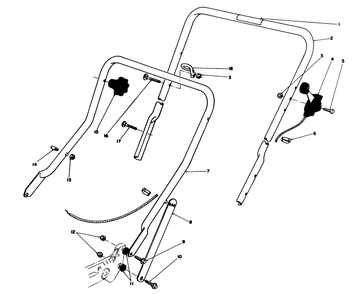 Handle Assembly Diagram and Parts List for 20588 5000001 - 5999999 Toro Lawn Mower