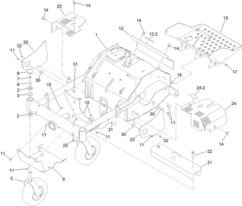 Frame Assembly Diagram and Parts List for 29516 413000000 - 999999999 Toro Aerator