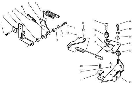 Governor Diagram and Parts List for 73422 7900001 - 7999999 Toro Lawn Tractor