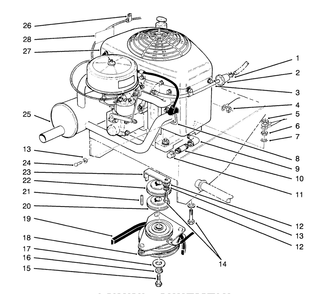 Engine Assembly Diagram and Parts List for 30180 490731 - 499999 Toro Lawn Tractor Accessories