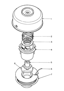 Single Line Bump & Feed Cutter Head Diagram and Parts List for 51652 1000001 - 1999999 Toro Trimmer