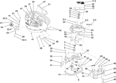 Blower Drive Assembly Diagram and Parts List for 78554 400000000-402433837 Toro Lawn Mower