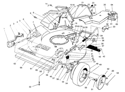 Housing Assembly Diagram and Parts List for 22153BC 5900001 - 5999999 Toro Lawn Mower