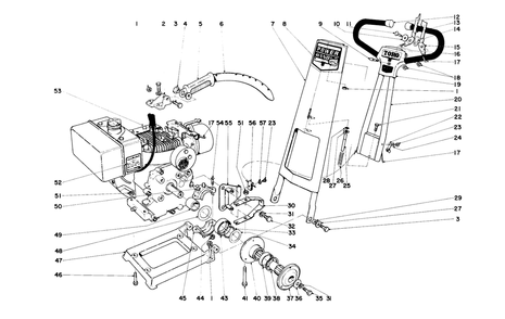 Power Handle Assembly Diagram and Parts List for 40114 9000001 - 9999999 Toro Lawn Mower