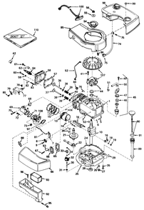 Engine Tecumseh Model No. Tnt 100-10048a (Model No. 20673) Diagram and Parts List for 20562 7000001 - 7999999 Toro Lawn Mower