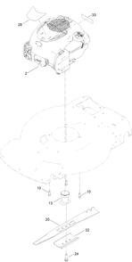 Engine And Blade Assembly Diagram and Parts List for 21462 410240440 - 411699999 Toro Lawn Mower