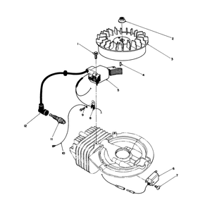 Flywheel & Magneto Assembly Diagram and Parts List for 38180 7000001 - 7999999 Toro Snow Blower
