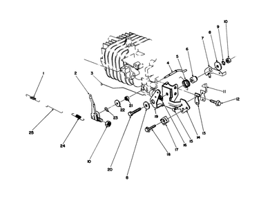 Governor Assembly (Model No. 47ph7) Diagram and Parts List for 16585 8000001 - 8004251 Toro Lawn Mower