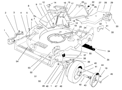 Housing Assembly Diagram and Parts List for 22141 790000001 - 799999999 Toro Lawn Mower