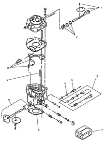 Carburetor Components Assembly Diagram and Parts List for 74041 39000001 - 39999999 Toro Lawn Tractor