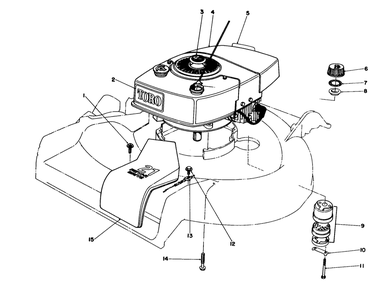 Engine Assembly Diagram and Parts List for 16771 3000001 - 3999999 Toro Lawn Mower