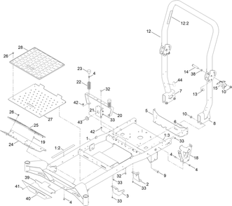 Frame Assembly Diagram and Parts List for 76608 400000000 - 417419999 Toro Lawn Tractor