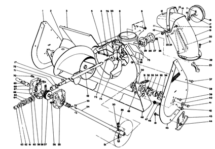 Auger Assembly Diagram and Parts List for 38080 2000001 - 2999999 Toro Snow Blower