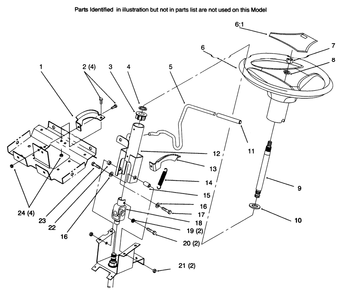 Steering Wheel And Tilt Diagram and Parts List for 72045 6900001 - 6999999 Toro Lawn Tractor