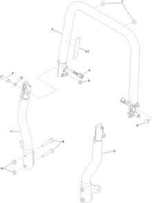 Roll-Over Protection System Assembly Diagram and Parts List for 74454 400000000-999999999 Toro Lawn Tractor