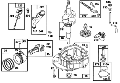 Engine Gts 150 Diagram and Parts List for 20761B 39000001 - 39999999 Toro Lawn Mower
