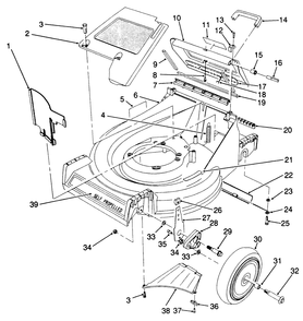 Housing Assembly Diagram and Parts List for 26683 0000001 - 0999999 Toro Lawn Mower