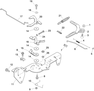 Engine Control Assembly Diagram and Parts List for 74291 (290000001-290999999)(2009) Toro Lawn Mower