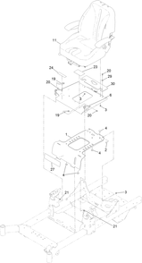 Seat Mount Assembly Diagram and Parts List for 74492 407623893-999999999 Toro Lawn Tractor