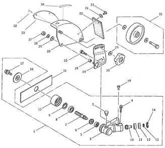Part Location Diagram of M219088 Toro Clamping Knob Assembly
