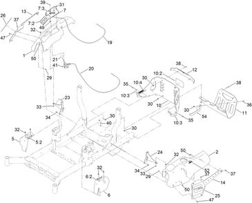 Console And Guard Assembly Diagram and Parts List for 76601 409103364 - 410399999 Toro Lawn Tractor