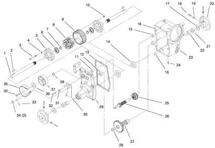 Hydro Trans Axle Assembly Diagram and Parts List for 73540 8900001 - 8999999 Toro Lawn Tractor