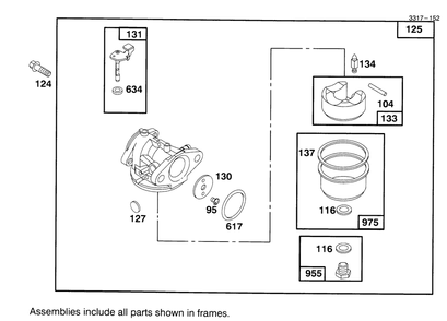 Engine Briggs & Stratton Model 127802-0640-01 Diagram and Parts List for 20443 5900001 - 5999999 Toro Lawn Mower