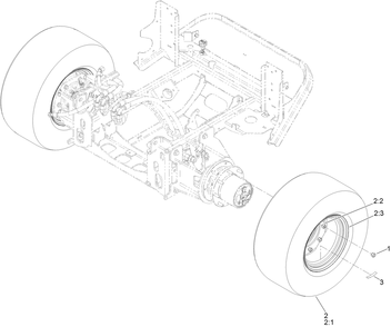 Drive Wheel Assembly Diagram and Parts List for 72144 413000000 - 999999999 Toro Lawn Tractor
