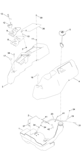 Body Styling And Fuel Pod Assembly Diagram and Parts List for 75313 409330000 - 409999999 Toro Lawn Tractor