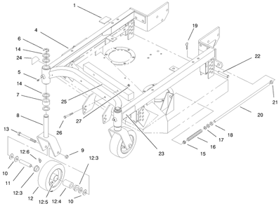 Carier Frame And Castor Assembly Diagram and Parts List for 30135 990001 - 999999 Toro Lawn Mower
