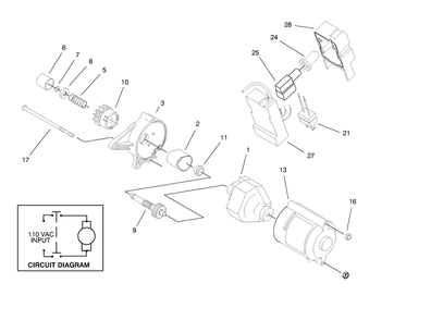 Starter Motor & Switch Housing Diagram and Parts List for 38175 8900001 - 8999999 Toro Snow Blower