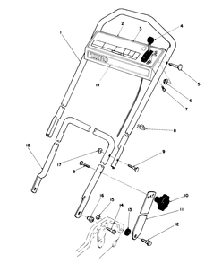 Handle Assembly Diagram and Parts List for 20745C 7000001 - 7999999 Toro Lawn Mower